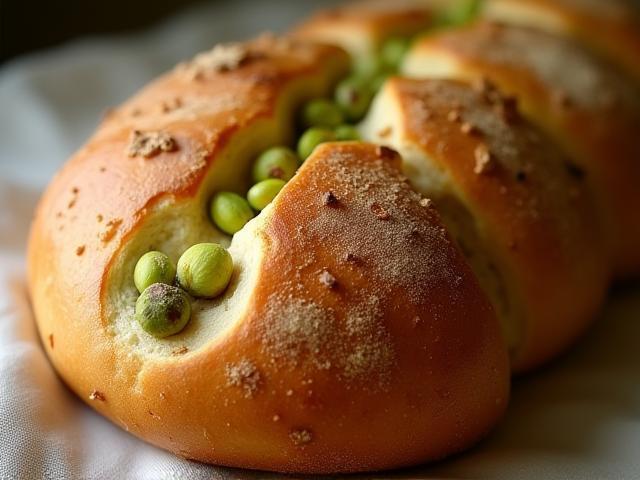 Pain à la pistache et éclats de fèves